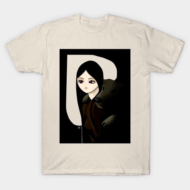 Girl and Dog T-Shirt by ShionS3